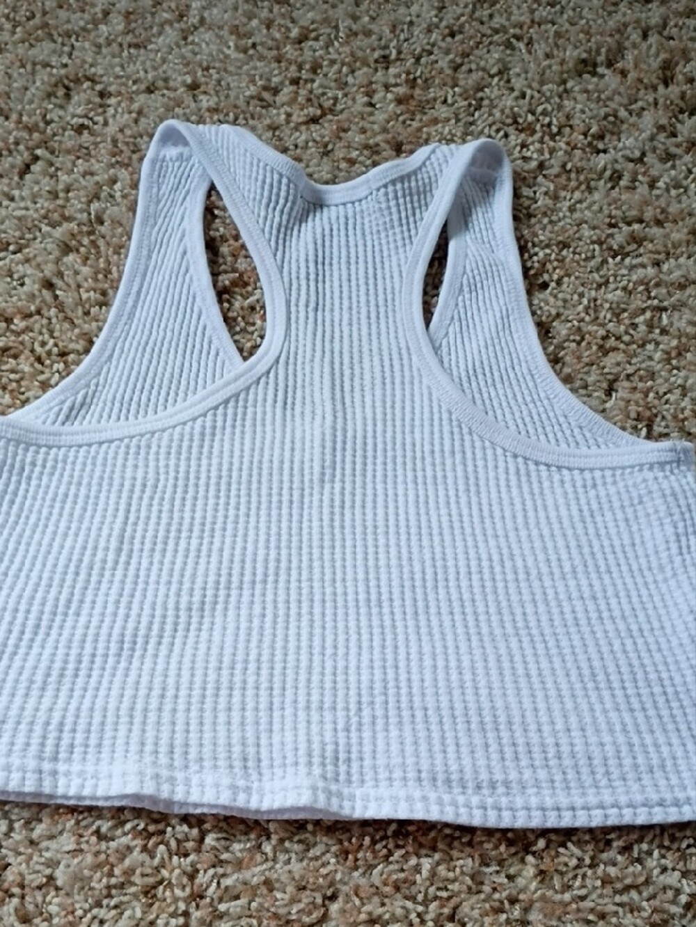 Forever 21 White Ribbed V-Neck Cropped Racerback Tank - Picture 5 of 5